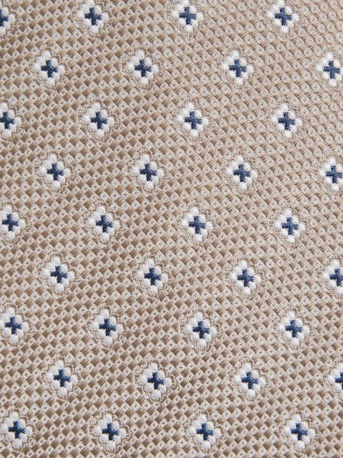 Men Reiss Ties and Pocket Squares Apollinare Silk Blend Floral Print Tie Oatmeal