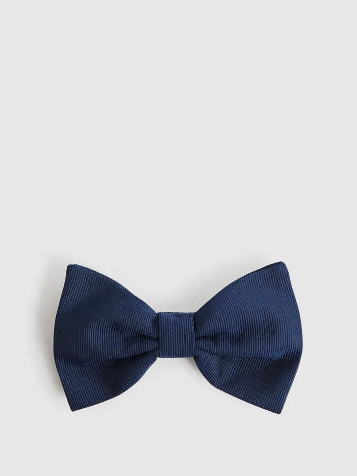 Men Reiss Ties and Pocket Squares Boyle Grosgrain Silk Bow Tie Dark Navy