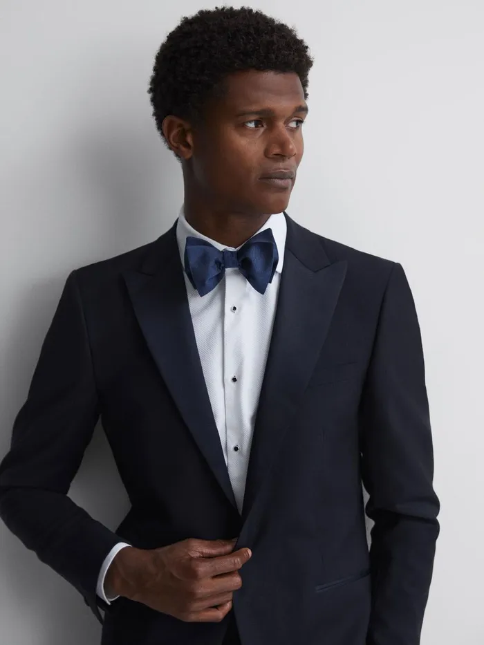 Men Reiss Ties and Pocket Squares Boyle Grosgrain Silk Bow Tie Dark Navy