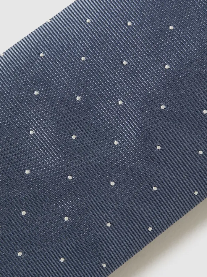 Men Reiss Ties and Pocket Squares Liam Polka Dot Silk Tie Airforce Blue