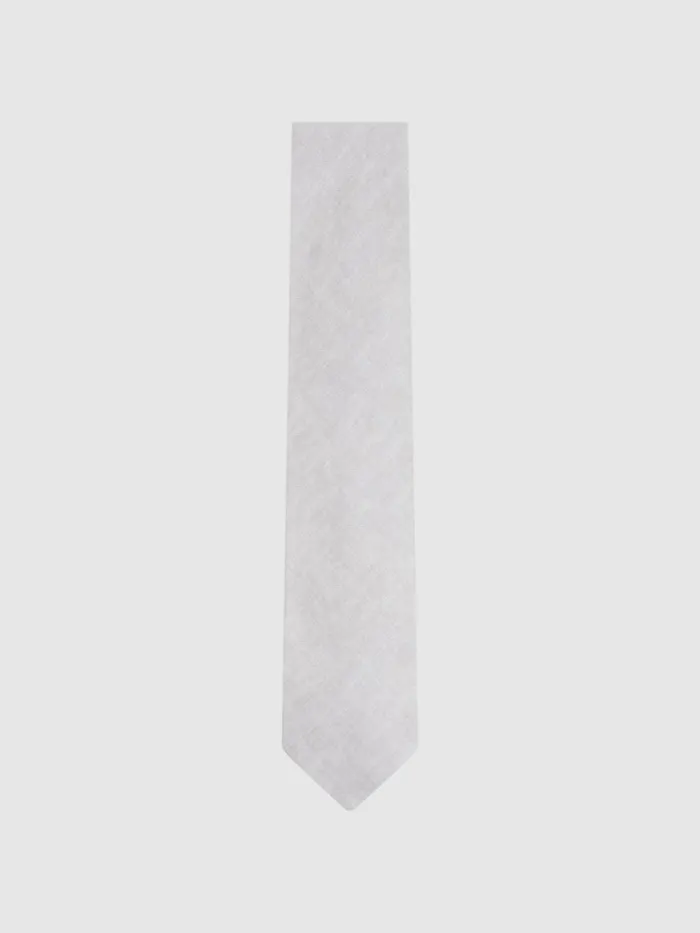 Men Reiss Ties and Pocket Squares Vitali Linen Tie Soft Ice