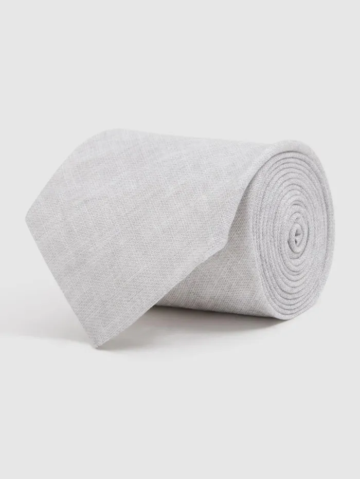 Men Reiss Ties and Pocket Squares Vitali Linen Tie Soft Ice