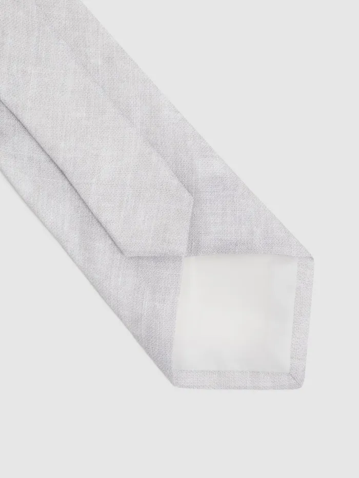 Men Reiss Ties and Pocket Squares Vitali Linen Tie Soft Ice
