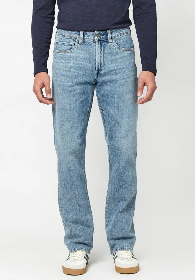 Men Relaxed Straight Driven Authentic Blue Jeans Indigo Buffalo David Bitton Relaxed Straight Driven