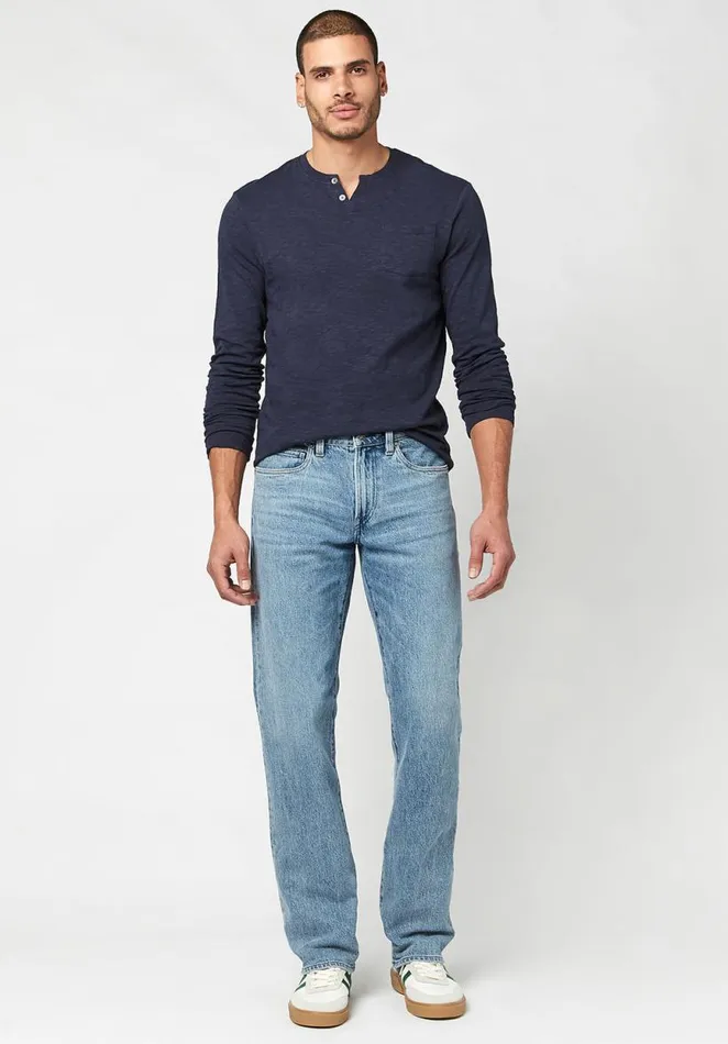 Men Relaxed Straight Driven Authentic Blue Jeans Indigo Buffalo David Bitton Relaxed Straight Driven