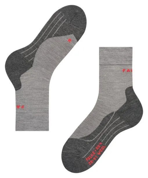 Men RU4 Endurance Wool Men Running Socks Light Grey Mel FALKE Running Socks