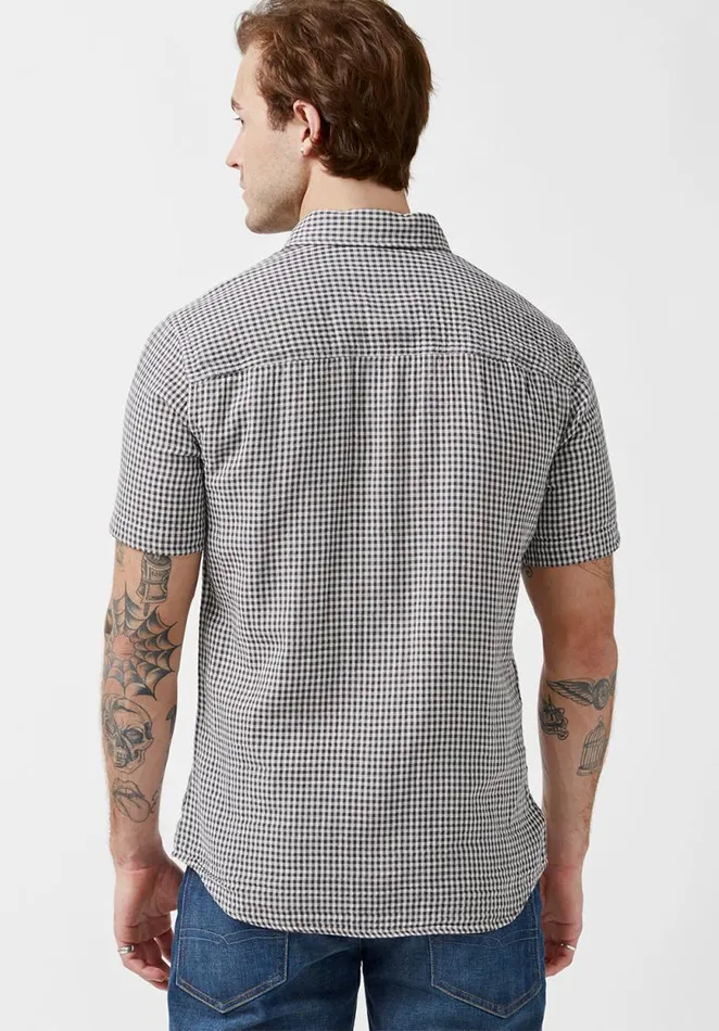 Men Saint Charcoal ShortSleeve Mens Shirt Charcoal Buffalo David Bitton Shirts