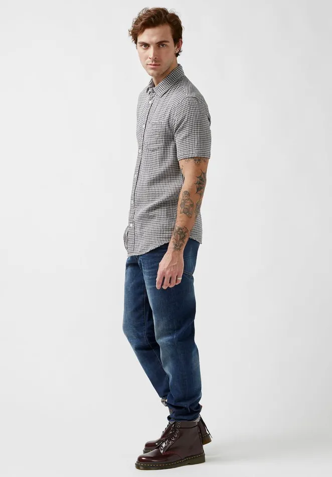 Men Saint Charcoal ShortSleeve Mens Shirt Charcoal Buffalo David Bitton Shirts