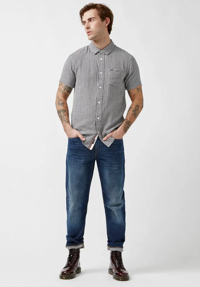 Men Saint Charcoal ShortSleeve Mens Shirt Charcoal Buffalo David Bitton Shirts