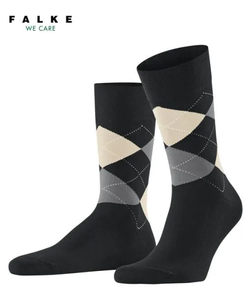 Men Sensitive Argyle Men Socks Black FALKE Socks