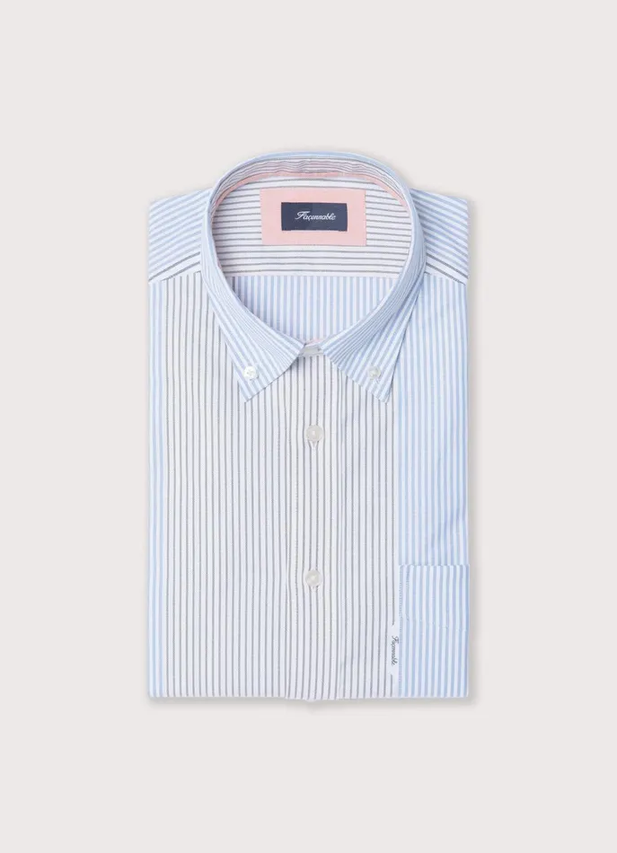 Men Shirts Faonnable Regular Fit Bayadere Striped Oxford Shirt Multi