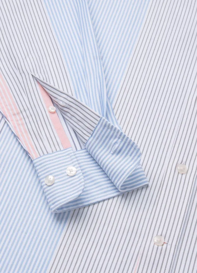 Men Shirts Faonnable Regular Fit Bayadere Striped Oxford Shirt Multi