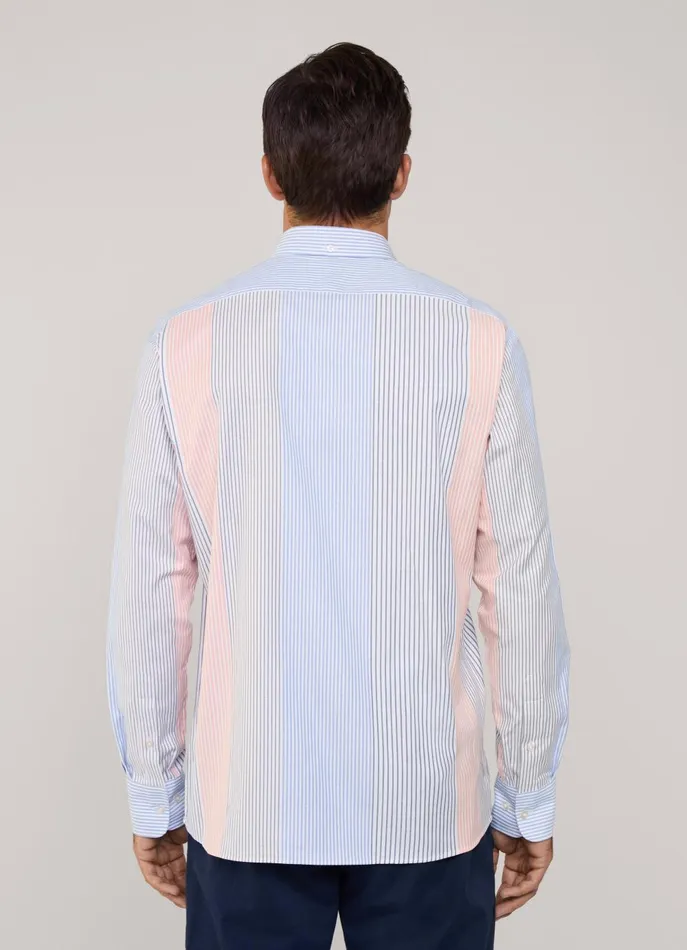 Men Shirts Faonnable Regular Fit Bayadere Striped Oxford Shirt Multi