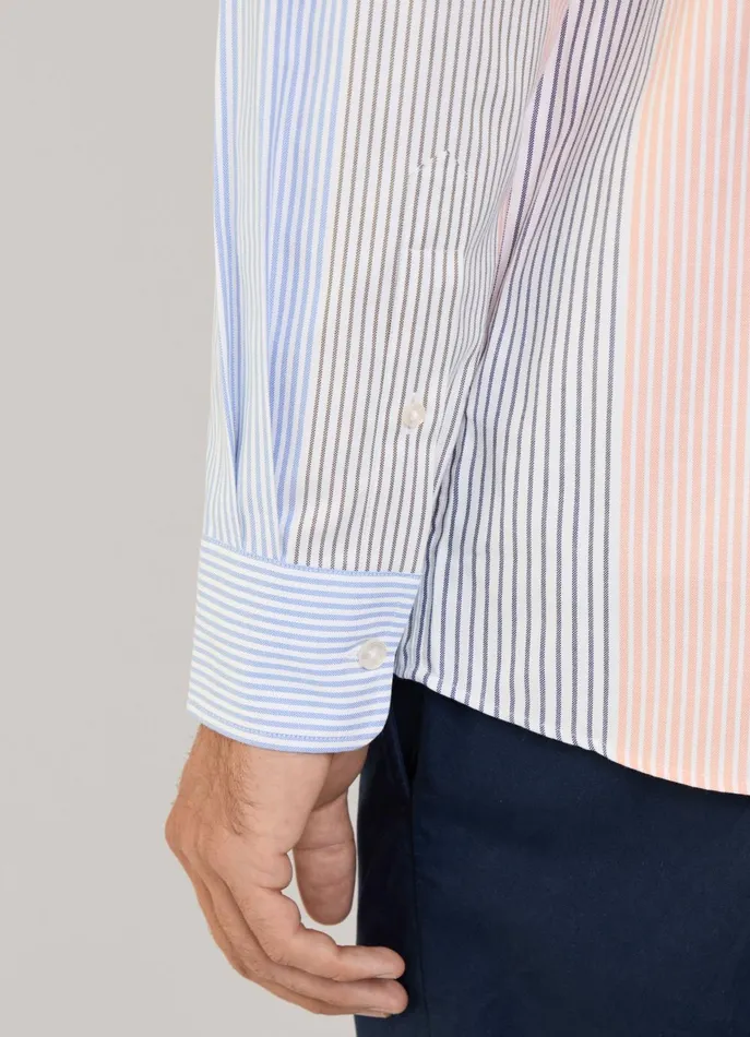Men Shirts Faonnable Regular Fit Bayadere Striped Oxford Shirt Multi