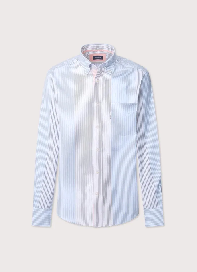 Men Shirts Faonnable Regular Fit Bayadere Striped Oxford Shirt Multi