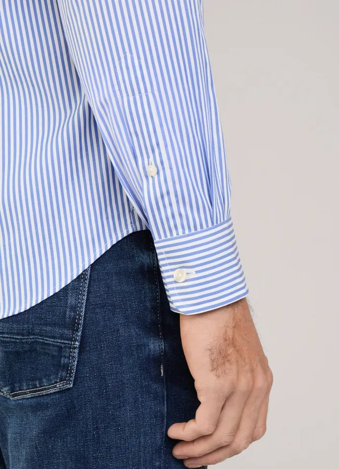 Men Shirts Faonnable Regular Fit Bengal Striped Poplin Shirt Regal Blue