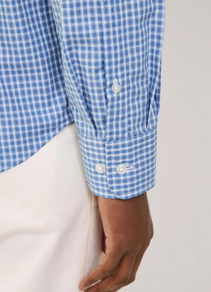 Men Shirts Faonnable Regular Fit Check Shirt Dark Denim Blue