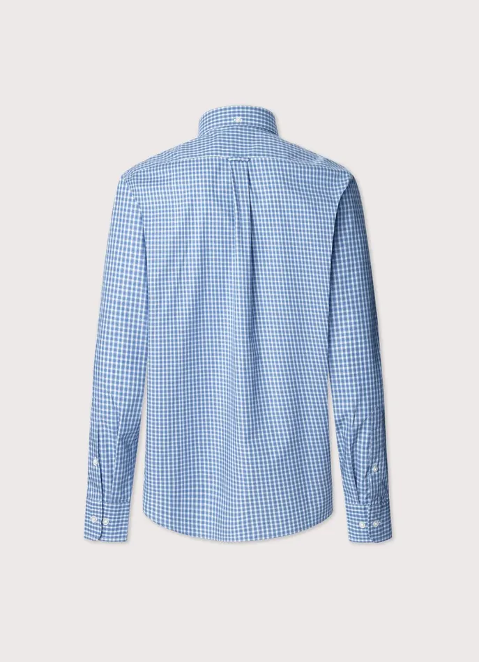 Men Shirts Faonnable Regular Fit Check Shirt Dark Denim Blue
