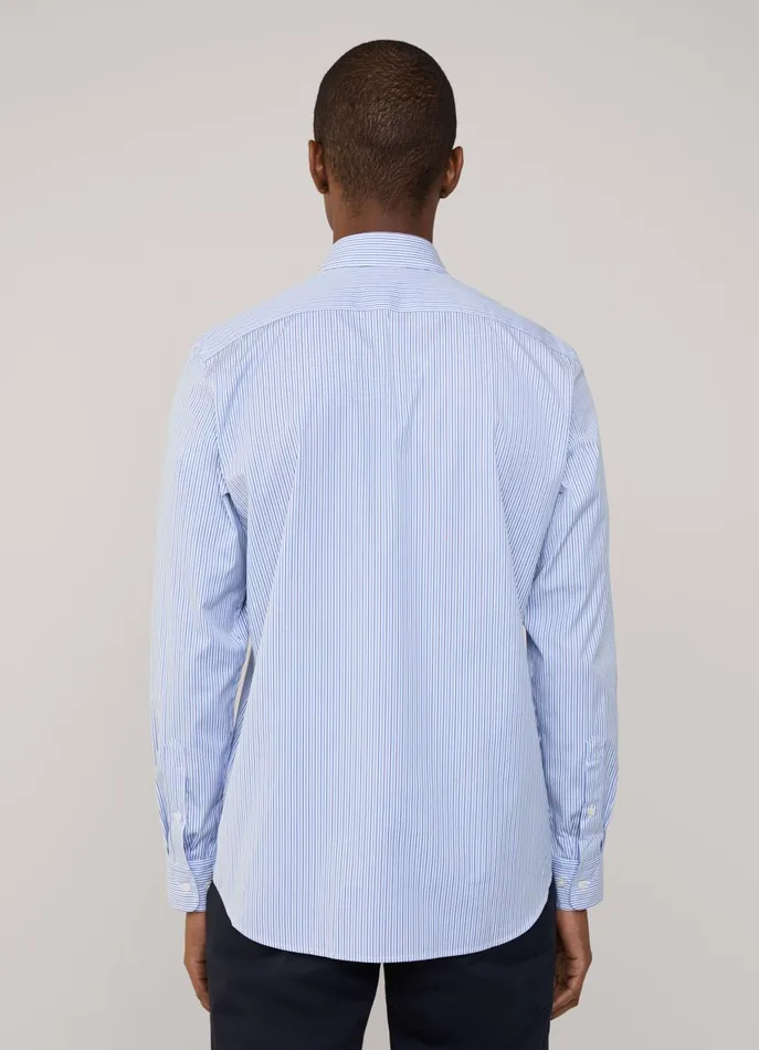 Men Shirts Faonnable Regular Fit Regimental Striped Poplin Shirt Regal Blue