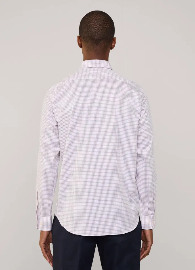 Men Shirts Faonnable Regular Fit Windowpane Poplin Shirt Poster Red