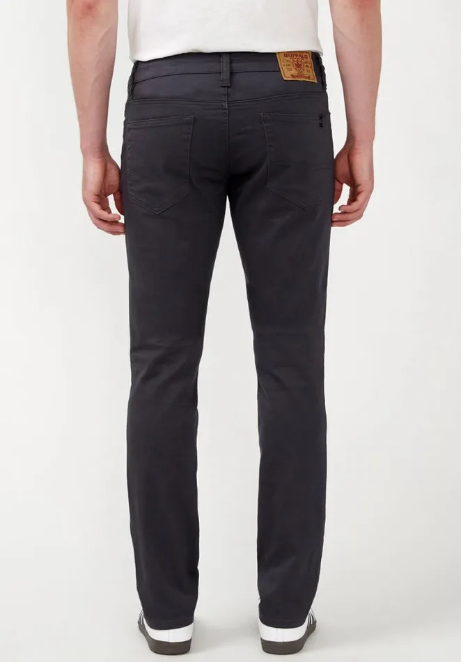 Men Slim Ash Authentic Dark Gray Twill Pants Charcoal Buffalo David Bitton Pants