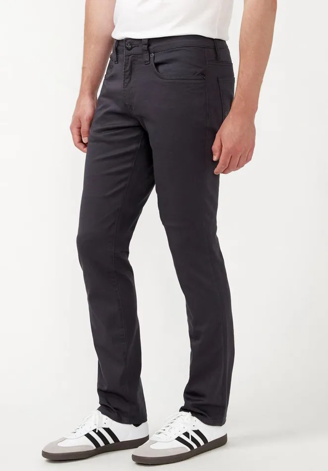 Men Slim Ash Authentic Dark Gray Twill Pants Charcoal Buffalo David Bitton Pants