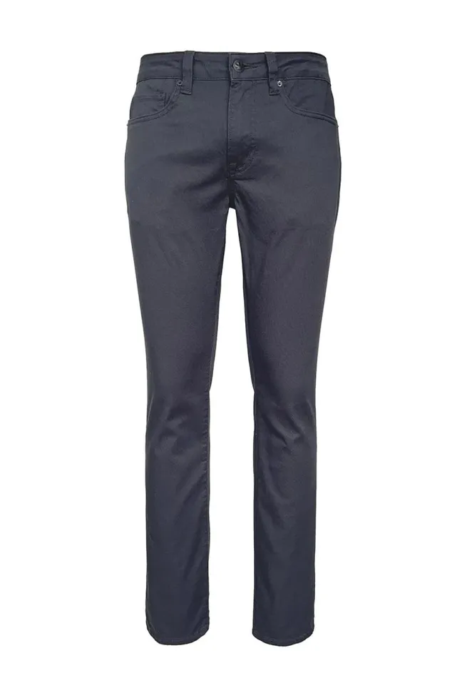 Men Slim Ash Authentic Dark Gray Twill Pants Charcoal Buffalo David Bitton Pants