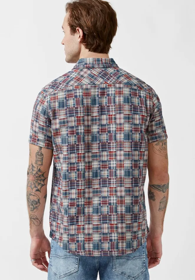 Men Soqut Garnet ShortSleeve Mens Shirt Garnet Buffalo David Bitton Shirts
