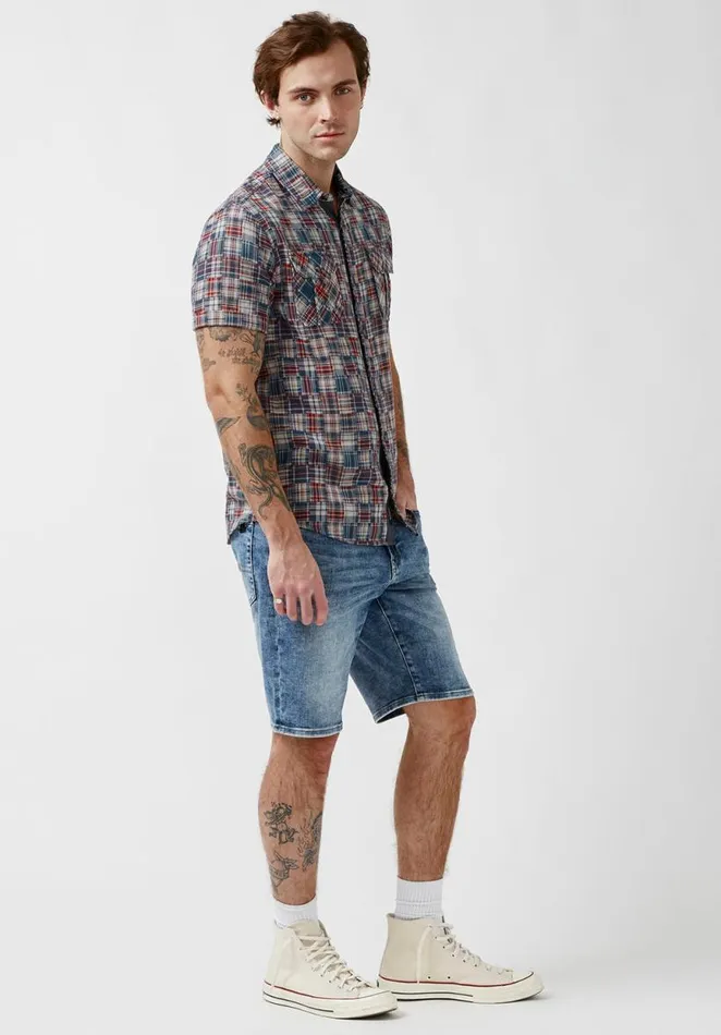 Men Soqut Garnet ShortSleeve Mens Shirt Garnet Buffalo David Bitton Shirts