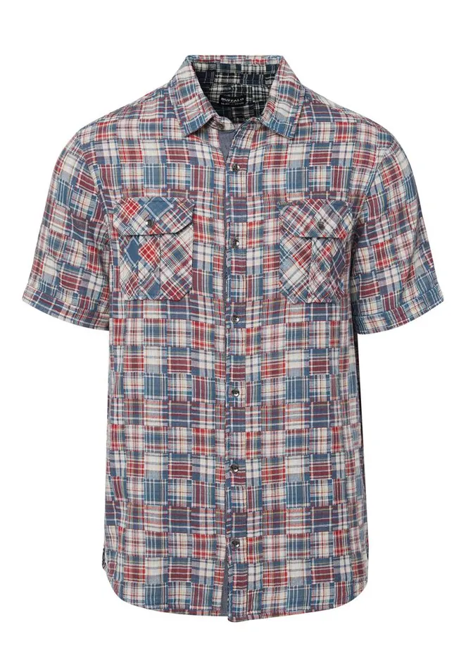 Men Soqut Garnet ShortSleeve Mens Shirt Garnet Buffalo David Bitton Shirts