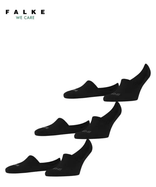 Men Step High Cut 3Pack Men No Show Socks Black FALKE No Show Socks