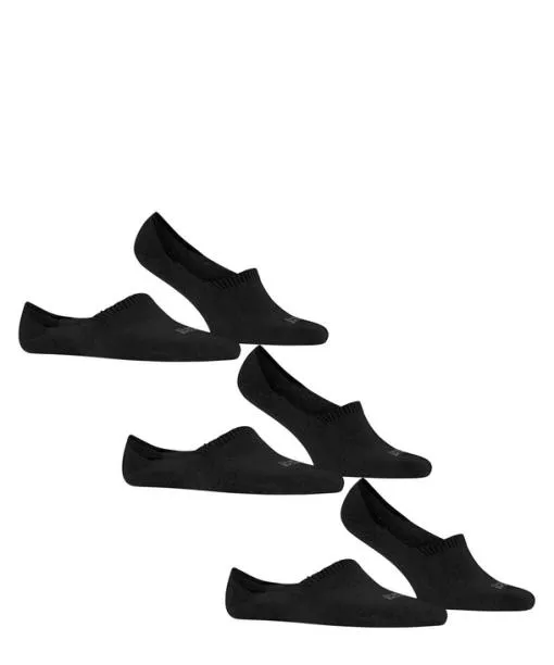 Men Step High Cut 3Pack Men No Show Socks Black FALKE No Show Socks