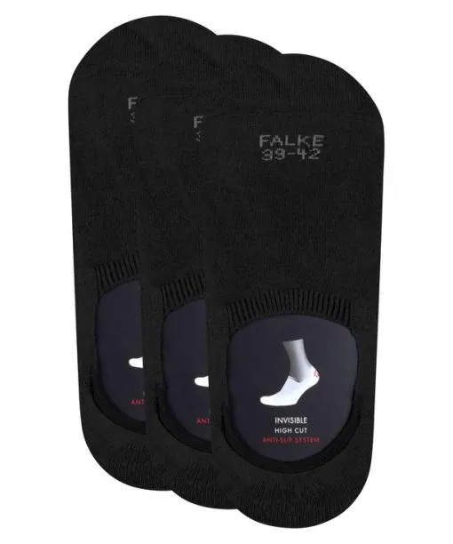 Men Step High Cut 3Pack Men No Show Socks Black FALKE No Show Socks