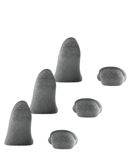 Men Step Medium Cut 3Pack Men No Show Socks Light Greymel FALKE No Show Socks