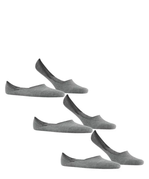 Men Step Medium Cut 3Pack Men No Show Socks Light Greymel FALKE No Show Socks