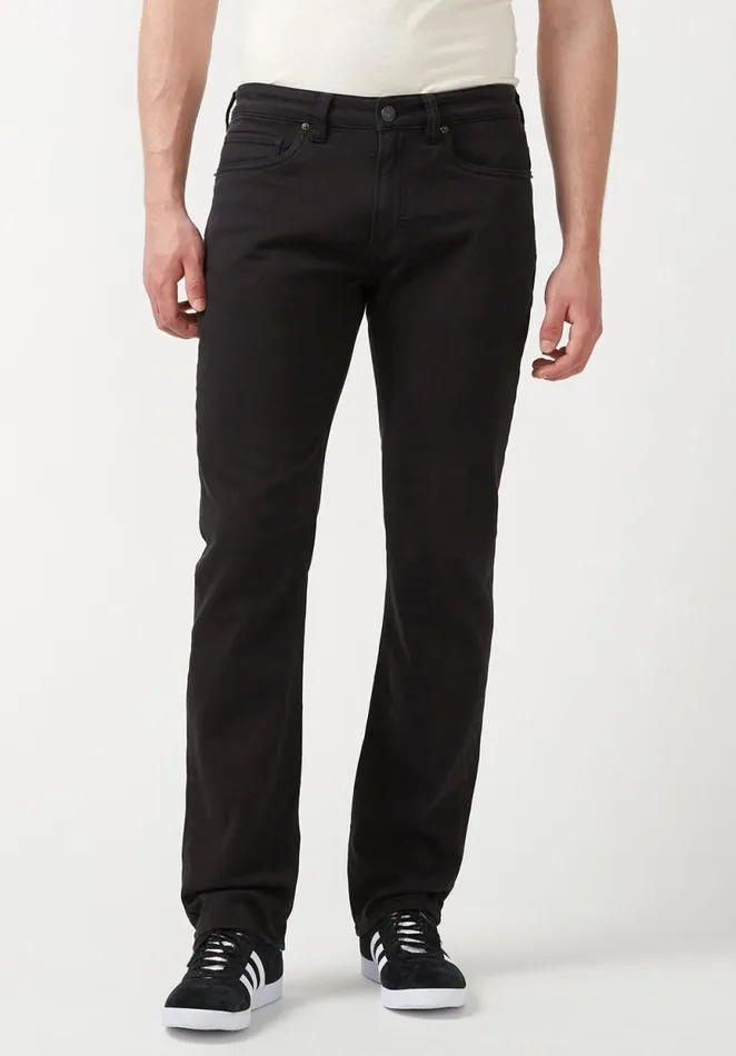 Men Straight Six Black Men039s Fleece Canvas Pants Black Buffalo David Bitton Pants