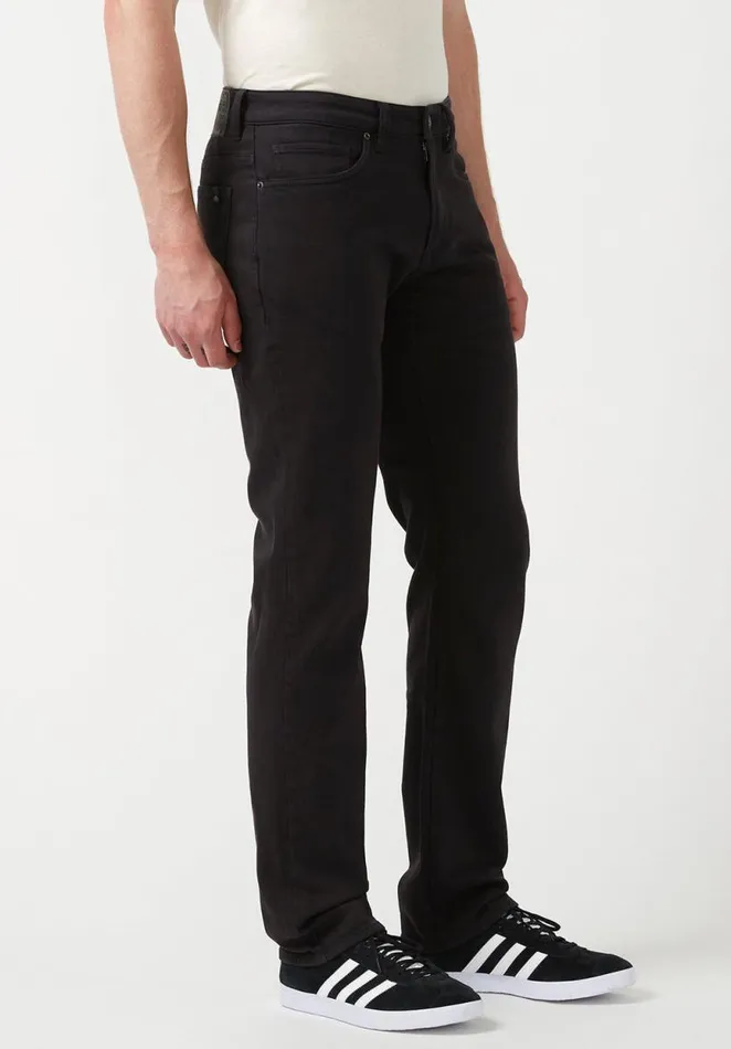 Men Straight Six Black Men039s Fleece Canvas Pants Black Buffalo David Bitton Pants