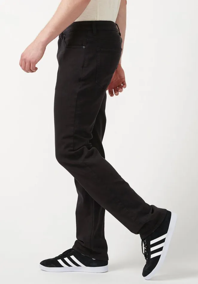 Men Straight Six Black Men039s Fleece Canvas Pants Black Buffalo David Bitton Pants