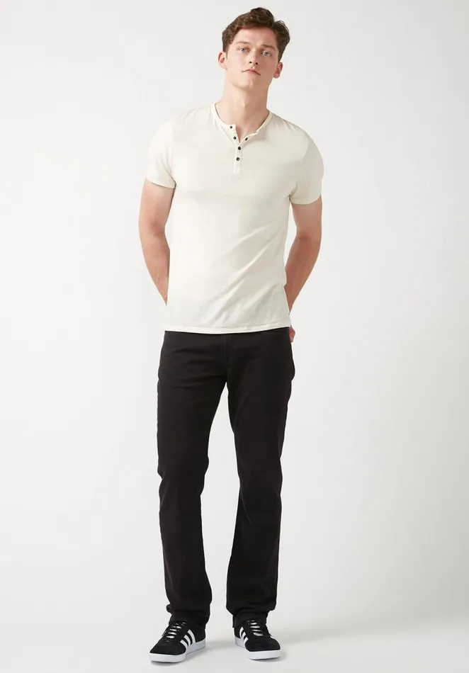 Men Straight Six Black Men039s Fleece Canvas Pants Black Buffalo David Bitton Pants