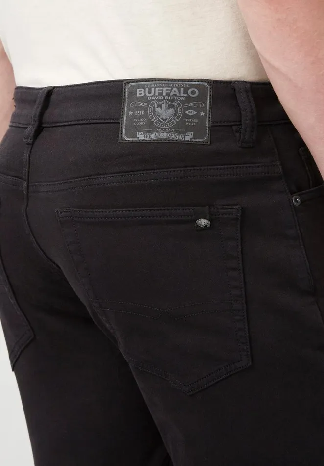 Men Straight Six Black Men039s Fleece Canvas Pants Black Buffalo David Bitton Pants