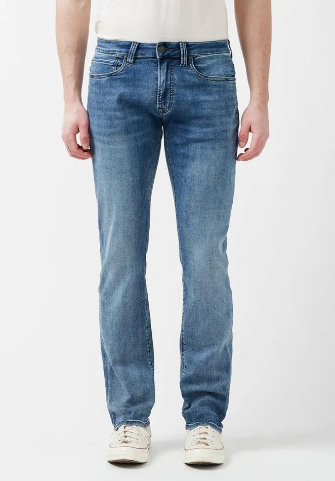 Men Straight Six Contrasted Stretch Jeans Indigo Buffalo David Bitton Straight Six