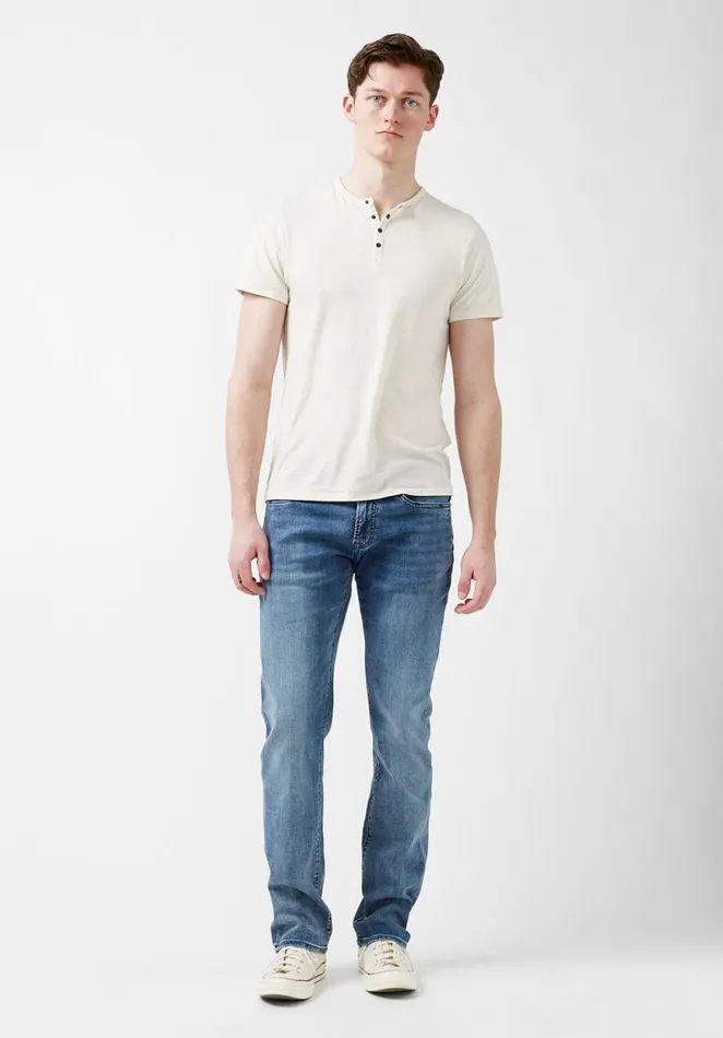 Men Straight Six Contrasted Stretch Jeans Indigo Buffalo David Bitton Straight Six