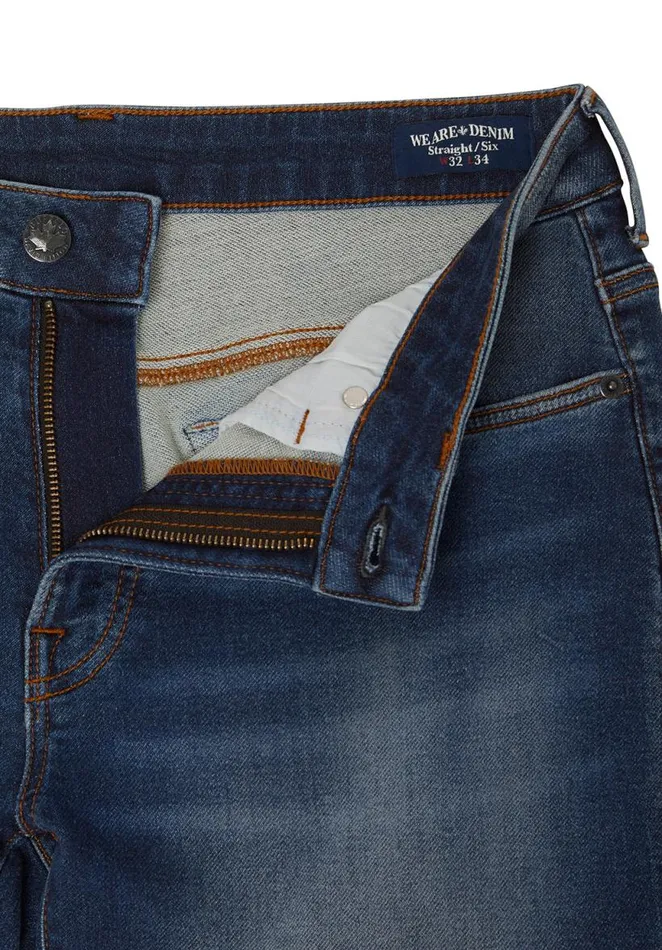 Men Straight Six Indigo Men039s Fleece Jeans Indigo Buffalo David Bitton Straight Six