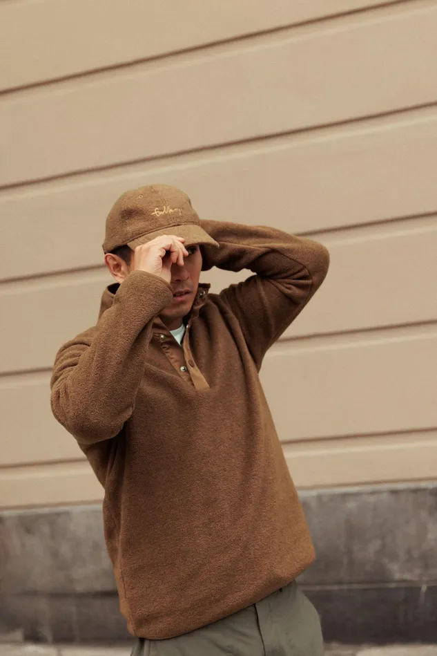 Men Sweatshirts MOS MOSH MMGCheck Placket Sweat Burn Cava