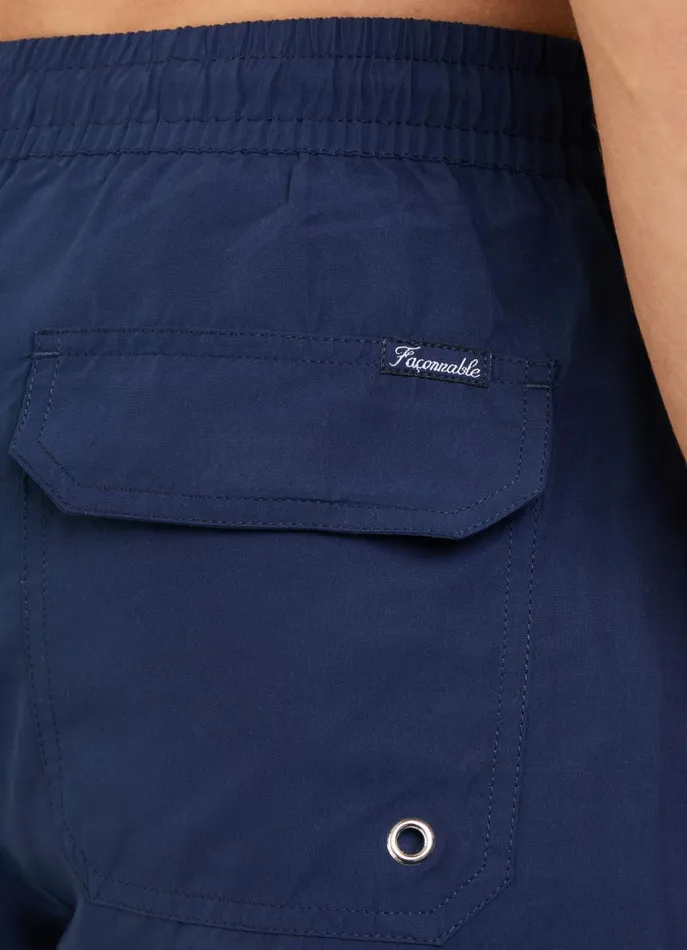 Men Swimwear Faonnable Embroidered Bird Swim Shorts Marine Blue