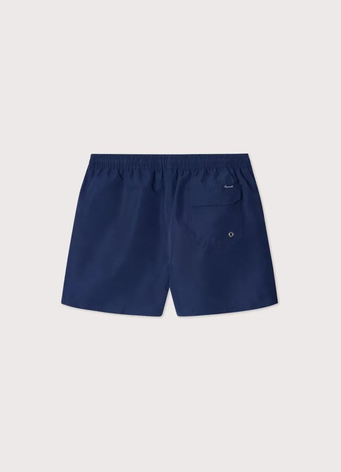 Men Swimwear Faonnable Embroidered Bird Swim Shorts Marine Blue