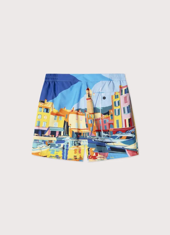 Men Swimwear Faonnable Saint Tropez Swim Shorts Marine Blue