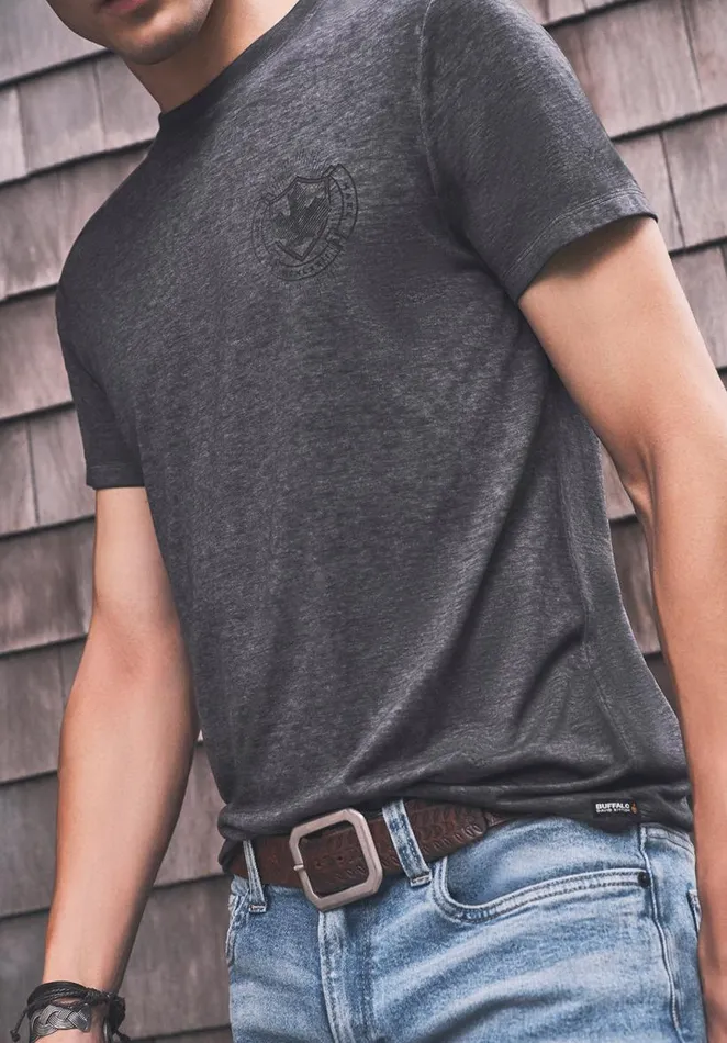 Men Tamen Grey ShortSleeve Mens TShirt Charcoal Buffalo David Bitton Tops and Tees