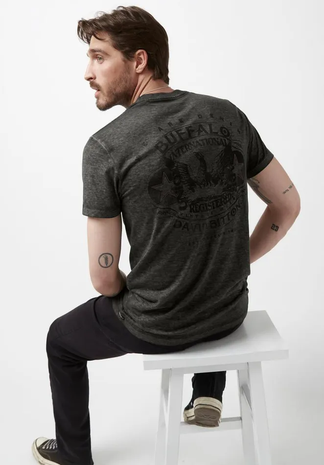 Men Tamen Grey ShortSleeve Mens TShirt Charcoal Buffalo David Bitton Tops and Tees