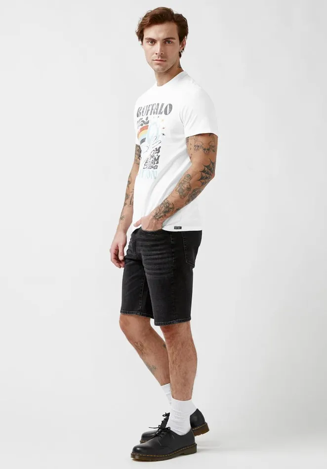 Men Tawen White ShortSleeve Mens TShirt White Buffalo David Bitton Tops and Tees